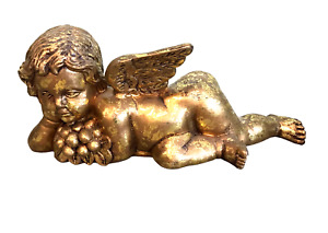 Vintage Antique Venetian Carved Gold Gilt Golden Gold Leaf Cherub Putti Gilded