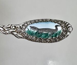 Tampa Bay Hotel Fl Alligator Enamel Sterling Silver Souvenir Spoon 92500