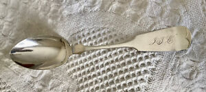 Antique Sterling Silver Serving Spoon Early 8 25in 
