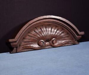 18 French Antique Pediment Crest In Oak Wood Salvage Carved