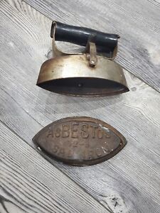 Antique Asbestos Sad Iron With Removable Wooden Handle