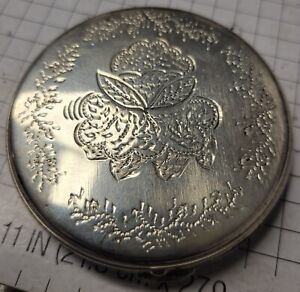Sterling Silver Compact Flowers Design The Mirror Needs Replacement 