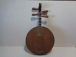 Clean Antique Chinese Ruan Moon Soft Guitar String Instrument Free Ship