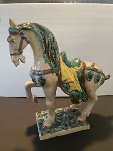 Ugo Zaccagnini Vintage Mid Century Modern Multi Color Pottery Horse Sculpture