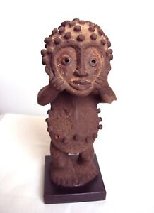 Rare Vintage Terracotta Mambila Sculpture African Carving Statue 