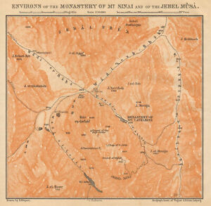 Environs Of St Catherine S Monastery Mt Sinai Jebel Musa Egypt 1912 Map