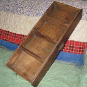 Antique Wooden Wall Display Shelf W Dovetails Primitive Repurposed Old Drawer