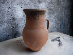 Ukrainian Antique Pottery Old Clay Jug 8 Vintage Rustic Primitive Jug Water Jug