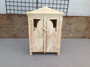 Vintage Small Wood 2 Door Stand Alone Countertop Cabinet