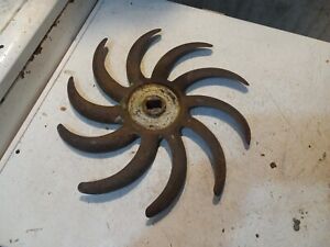 Antique Vtg Farm Garden Metal Rotary Hoe Cultivator Wheel Sun Star Garden Art