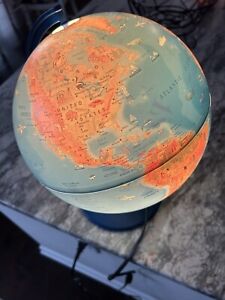 Scan Globe Type X Vintage Light Up Illuminated World With Pictures 12 Blue Base