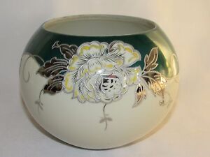 07c62 Antique Vase Ball Enamelled Porcelain German Sign Schaubach Kunst