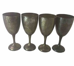 Silver Plated Liquor Goblets Water Glasses International Silver Co