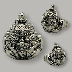Thai Amulet Magic Ring Rahu Om Jun Deity God Eat Moon Talisman Lucky Free Size