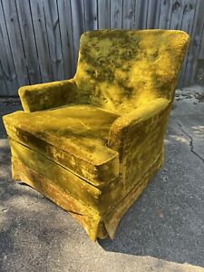 Vintage 60s Mid Century Velvet Arm Chair