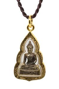 Bhumisparsha Mudra Earth Touching Golden Buddha Thai Amulet Pendant