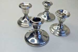 Set Of 4 Weighted Sterling Silver 925 Candle Holders 646 Grams 2 3 4 Inch