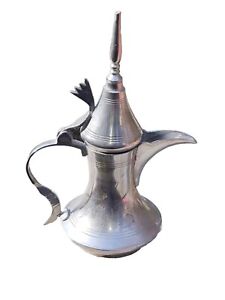 Silverplate Asian Arabic Middle Eastern Coffee Teapot 7 Etched