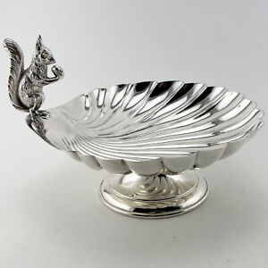 Decorative English Figural Squirrel Silver Plated Comport