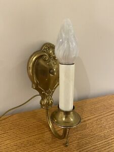 Antique Vintage Brass Wall Sconce Electric Light Fixture