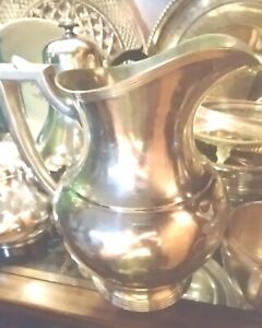 Robert Wallace Antique Sterling Silver Pitcher W Monogram Very Rare 529 Grams