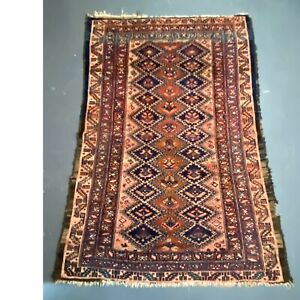 Kurdish Antique Oriental Carpet Vintage Tribal Rug 4 5 X6 5 