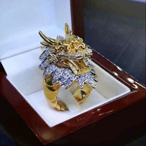 Dragon Ring Jewelry Gold Micron Men Women Naga Thai Buddha Amulet Us Size 8