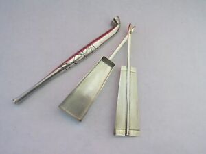 Japanese Sterling Silver Floral Engraved Kiseru Smoking Pipe Kogo Incense Box
