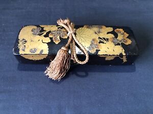 Japanese Edo Letter Box Makie Antique Chrysanthemum Japan