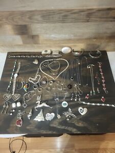 Large Miscellaneous Vintage Sterling Silver Lot 925 Silver Jewelry 