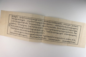 Buddhist Temple Prayer Book Leaf Page 14 X 4 Manuscript Lithograph Print
