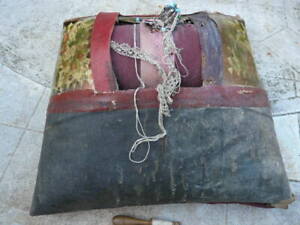French Antique Lace Making Roller Pillow With 8 Wooden Bobbins