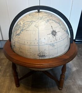 Vintage Rand Mcnally Terrestrial 12 Diameter World Globe Wood Stand Base Usa