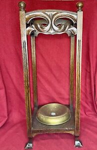 Antique Original Early Mission Style Arts Crafts Cane Umbrella Stand