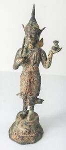 Antique South East Asian Thai Burmese Bronze Standing Buddha Figure