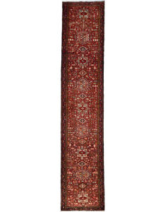 Red Geometric Tribal 3x14 Oriental Runner Rug Hand Knotted Hallway Decor Carpet