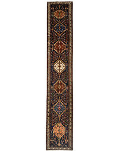 One Of A Kind Vintage Geometric Tribal 3x18 Oriental Runner Rug Hallway Carpet