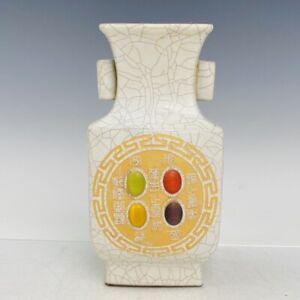 9 2 China Antique Song Dynasty Guan Kiln Porcelain Set Gems Amphora