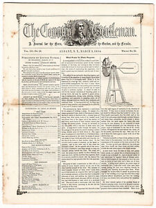 The Country Gentleman March 9 1854 Albany Ny Carrington S Plains Ops Map
