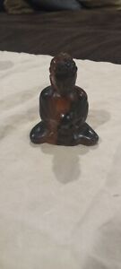 Vintage Wooden Ornaments Miniature Item Boxwood Carved Buddha Statue