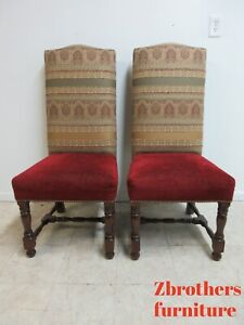 Pair Fremarc French Tapestry Dining Room Side Chairs B