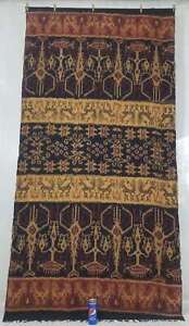 Lovely Indonesian Antique Sumba Ikat Hand Woven Wall Hanging Shawl 228x116cm