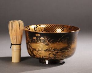 Antique Japanese High End Lacquerware Haisen Bowl Sakazuki Washing Sake Cup