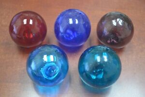 5 Pcs Assort Mix Color Reproduction Glass Float Fishing Ball 3 