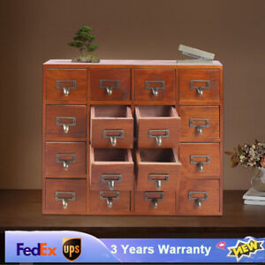 Wooden Apothecary Cabinet Storage Box Small Cupboards Box Cabinet Drawers