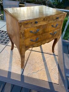 1930s 40s Italy Louis Xv Style Olive Wood Bombe Chest Of Drawers Salesman Sample