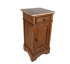 Antique Art Deco Art Nouveau Marble Top Side Cabinet End Table Nightstand Countr