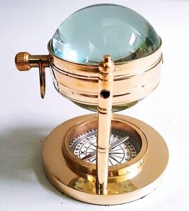 Victorian Antique Table Clock With Compass Shelf Clock Rustic Mantel Clock