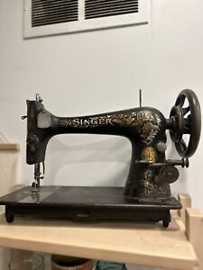 Antique Untested Early 1900s Singer Treadle Sewing Machine Model 27 Pheasant
