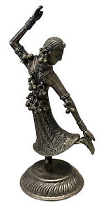 Antique Circa 1900 India Engraved Silver Dancing Dangle Figure 7 5 